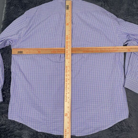 Southern Marsh Button Down Shirt Men's Size XL Purple Long Sleeve Checkered Golf - Picture 5 of 7